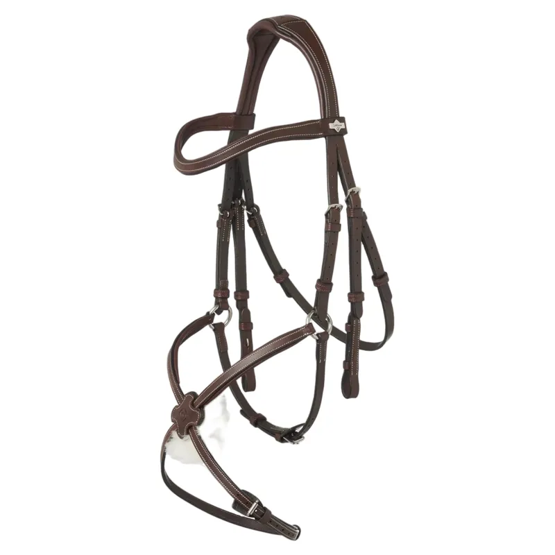 LeMieux Arika Anatomic Grackle Bridle - Havana/Silver-1