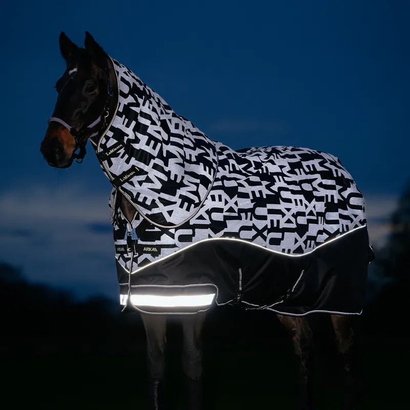 LeMieux Arika 600D Reflective Detachable Neck 100g Turnout Rug - Black-2