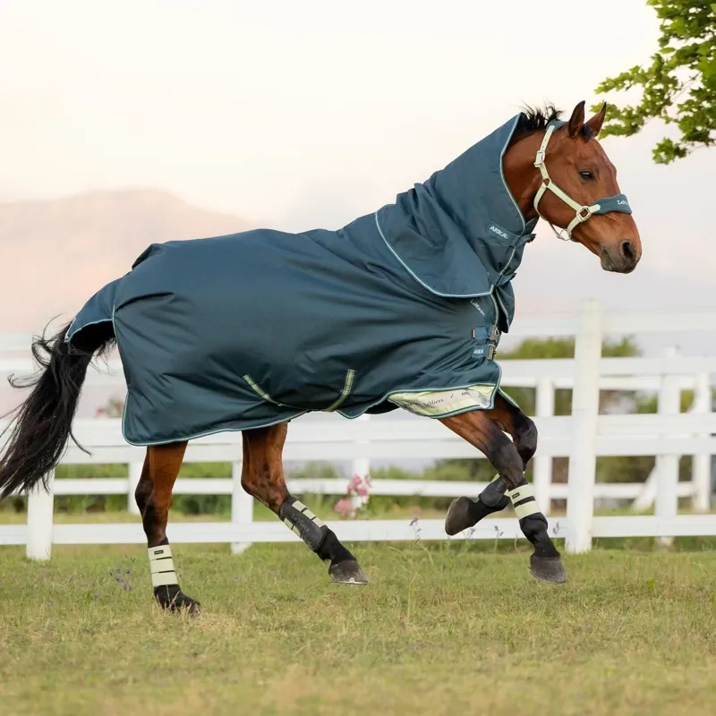 LeMieux Arika Ripstop 600D 50g Detachable Neck Turnout Rug - Jungle-2