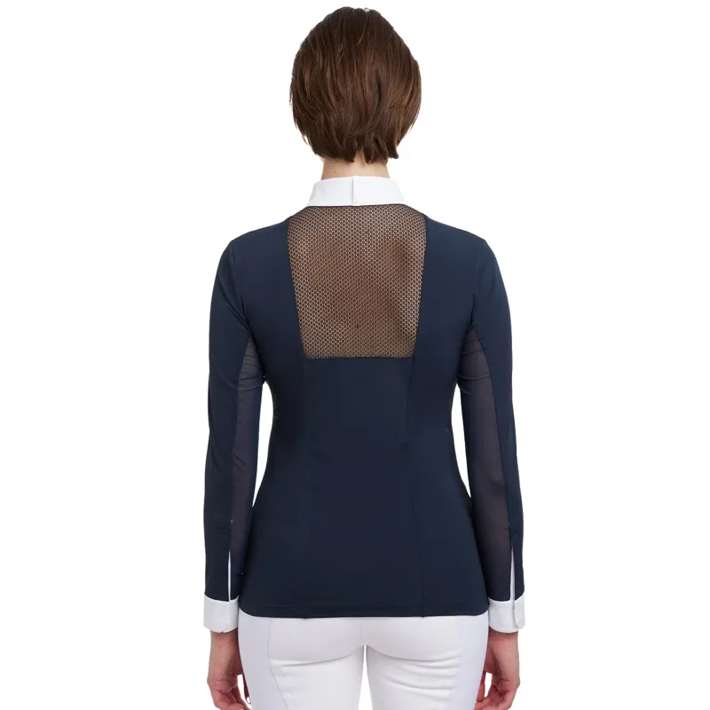 LeMieux Camille Womens Long Sleeve Show Shirt - Navy-1