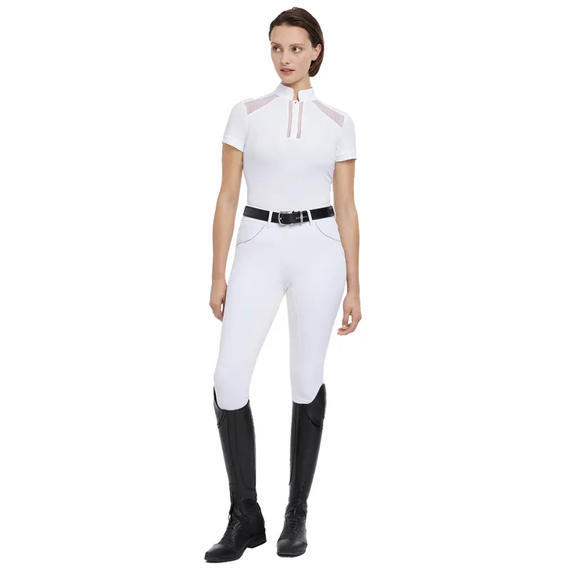 LeMieux Camille Womens Short Sleeve Show Shirt - White-3