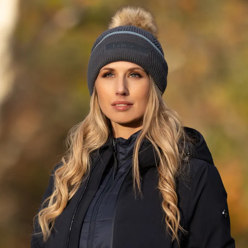 LeMieux Clara Cable Beanie Hat - Petrol-2