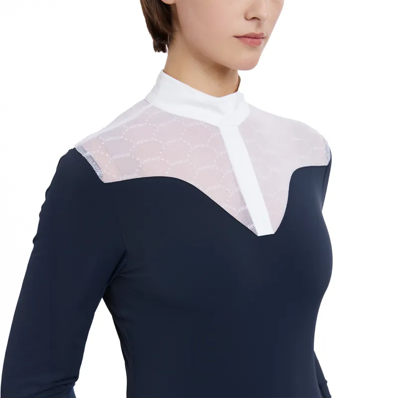 LeMieux Emily Womens Long Sleeve Show Shirt - Navy-3