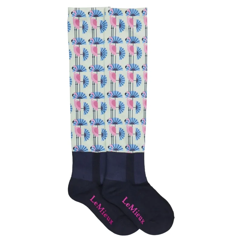 LeMieux Footsie Adults Tall Riding Socks - Flamingo -1