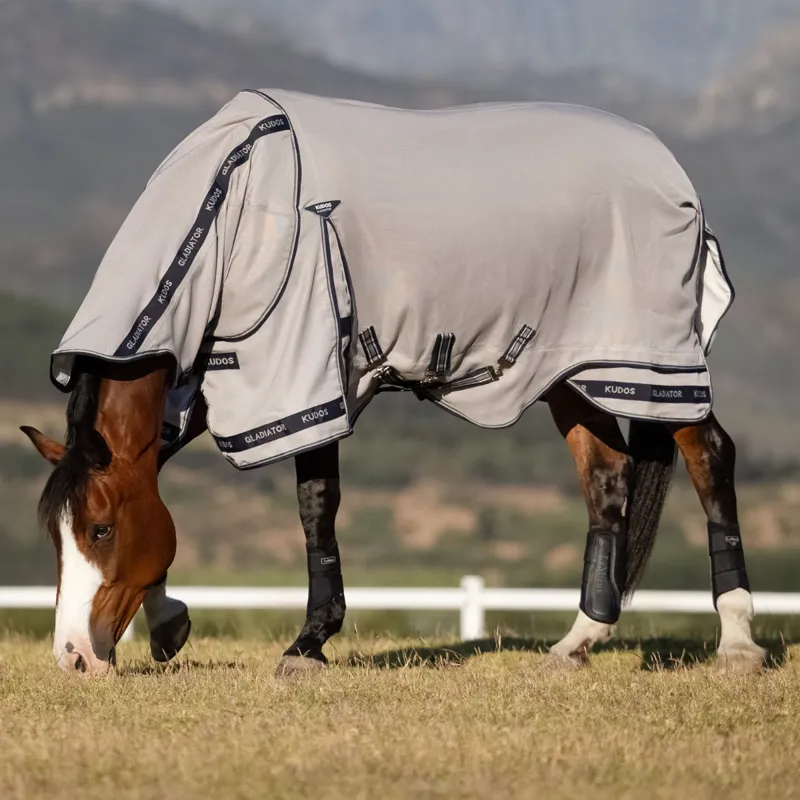 LeMieux Kudos Gladiator Detachable Neck Fly Rug - Grey