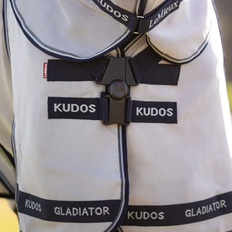 LeMieux Kudos Gladiator Detachable Neck Fly Rug - Grey-2