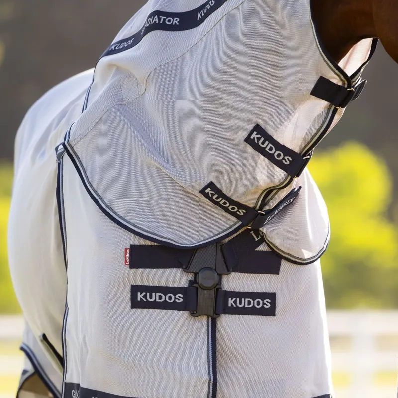 LeMieux Kudos Gladiator Detachable Neck Fly Rug - Grey-5