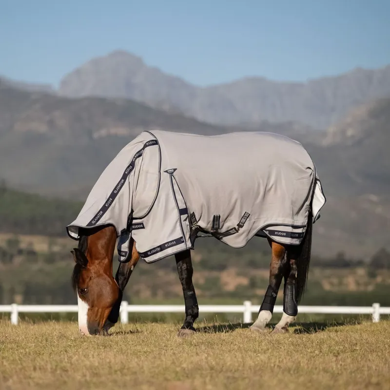 LeMieux Kudos Gladiator Detachable Neck Fly Rug - Grey-6