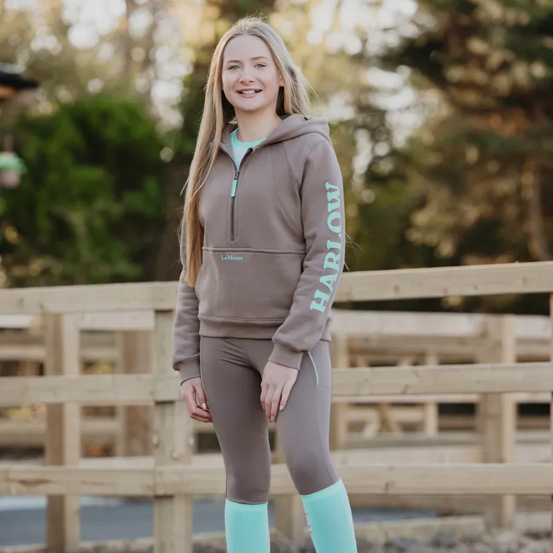 LeMieux x Harlow Young Rider Orla Full Grip Riding Tights - Walnut-2