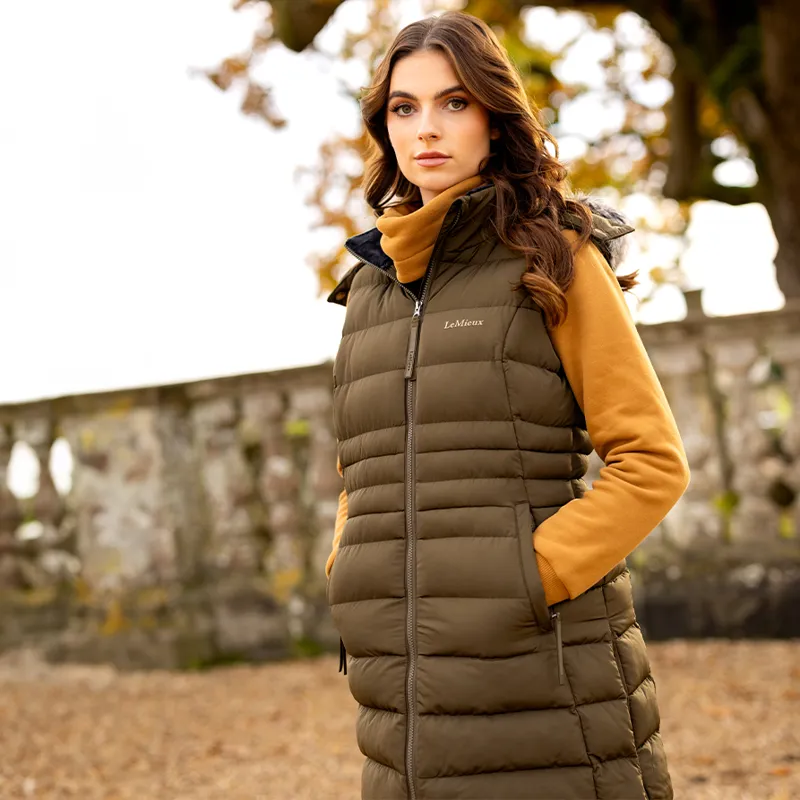 LeMieux Harper Ladies Longline Puffer Gilet - Alpine-3
