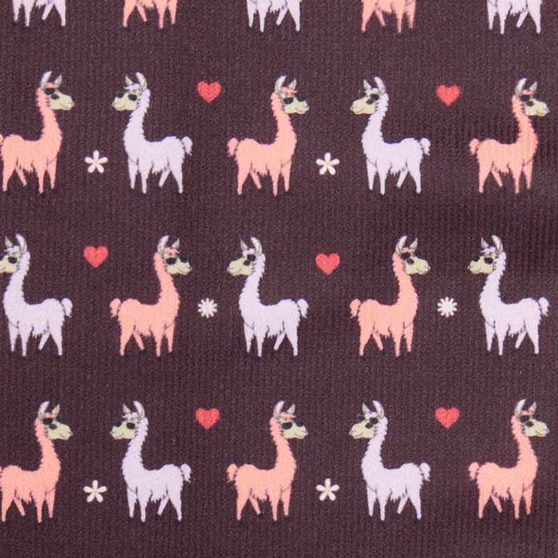 LeMieux Footsie Adults Tall Riding Socks - Damson/Llamas-2