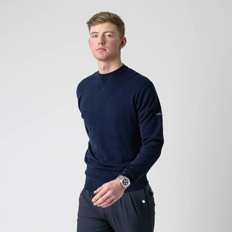 LeMieux Elite Crew Neck Mens Jumper - Navy-4
