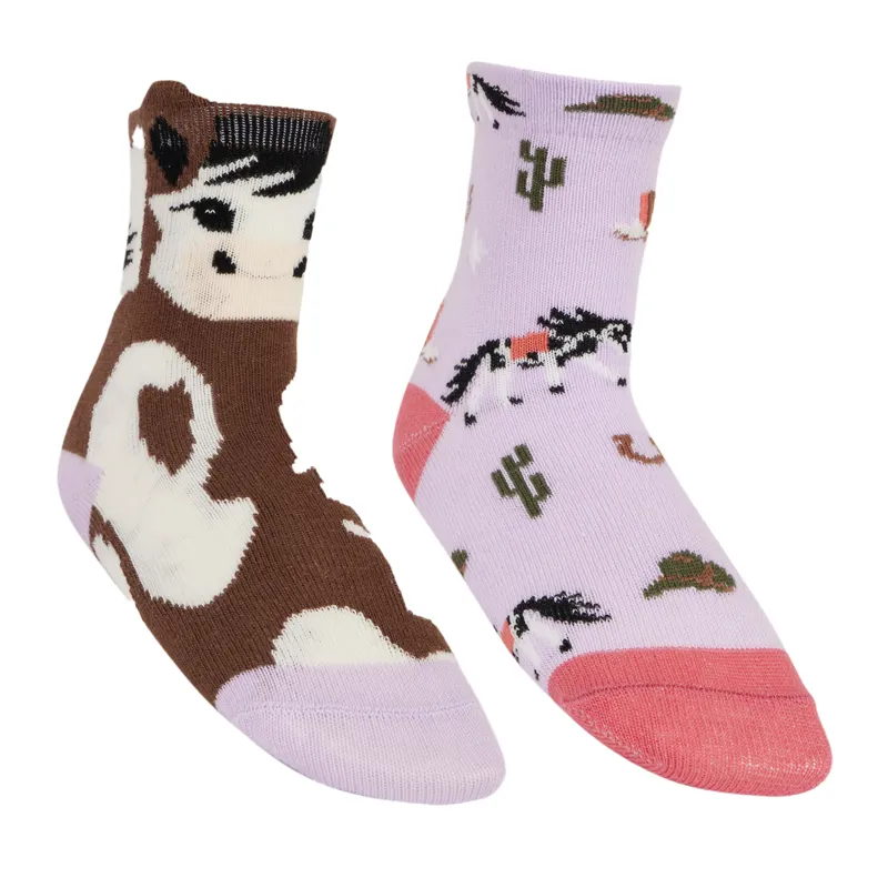 LeMieux Mini Character 2 Pack Junior Socks - Paint Pony
