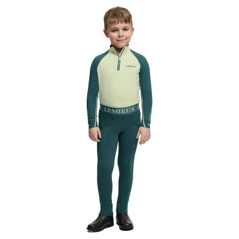 LeMieux Mini Junior Pull On Full Grip Riding Tights - Jungle-1