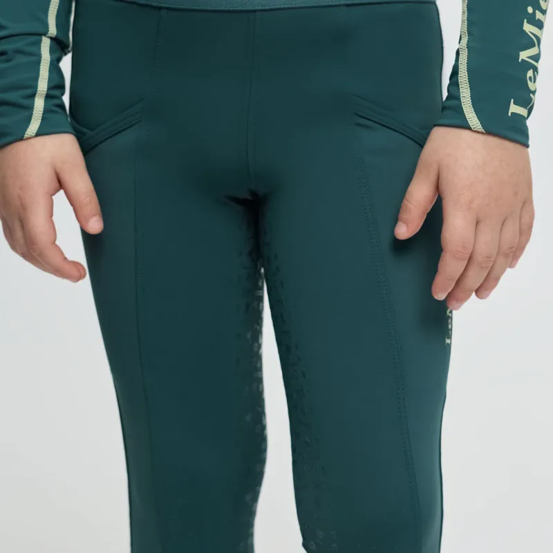 LeMieux Mini Junior Pull On Full Grip Riding Tights - Jungle-4