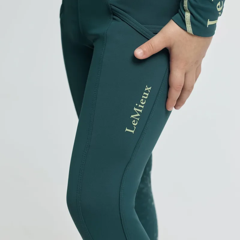 LeMieux Mini Junior Pull On Full Grip Riding Tights - Jungle-6