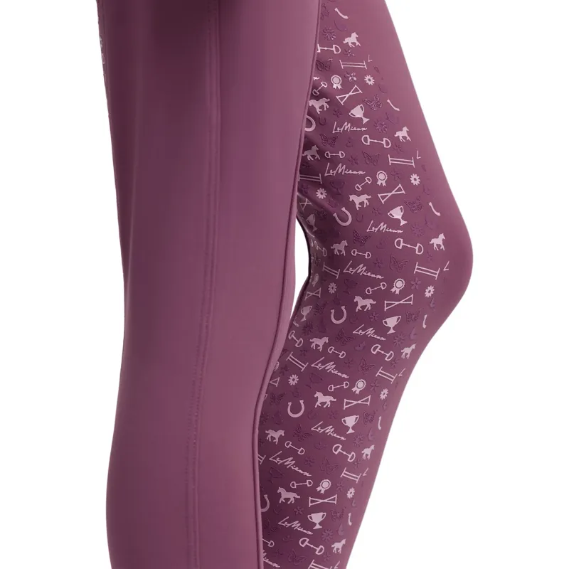 LeMieux Mini Junior Pull On Full Grip Riding Tights - Mallow-4
