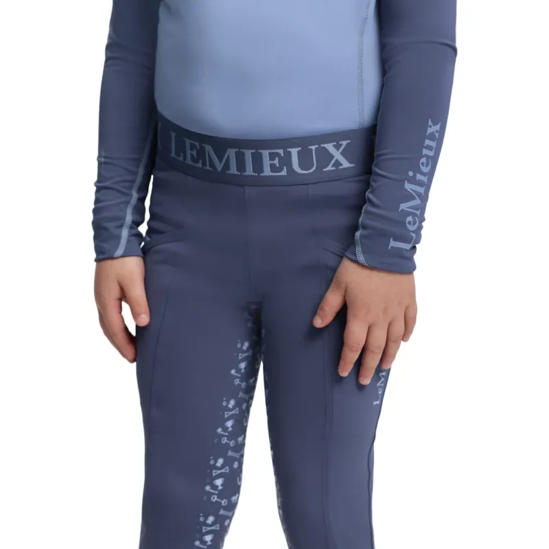 LeMieux Mini Junior Pull On Full Grip Riding Tights - Shadow-1