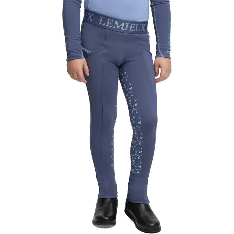 LeMieux Mini Junior Pull On Full Grip Riding Tights - Shadow-4