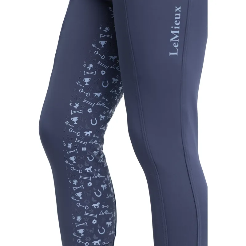 LeMieux Mini Junior Pull On Full Grip Riding Tights - Shadow-5