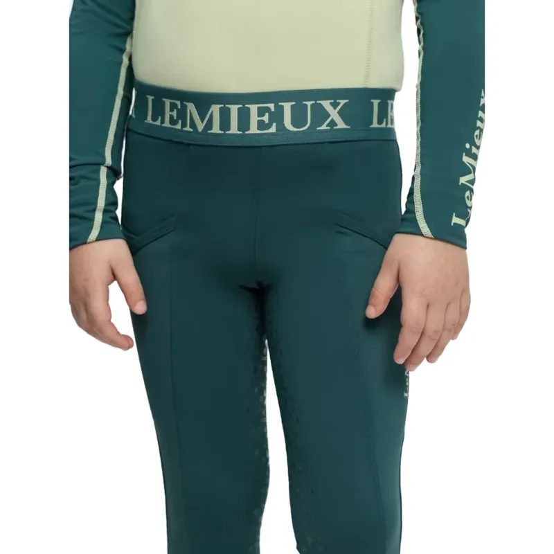 LeMieux Mini Junior Pull On Full Grip Riding Tights - Jungle-3