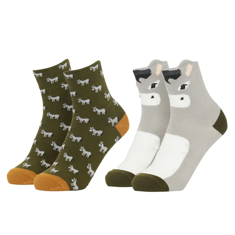 LeMieux Mini Character 2 Pack Junior Socks - Donkey