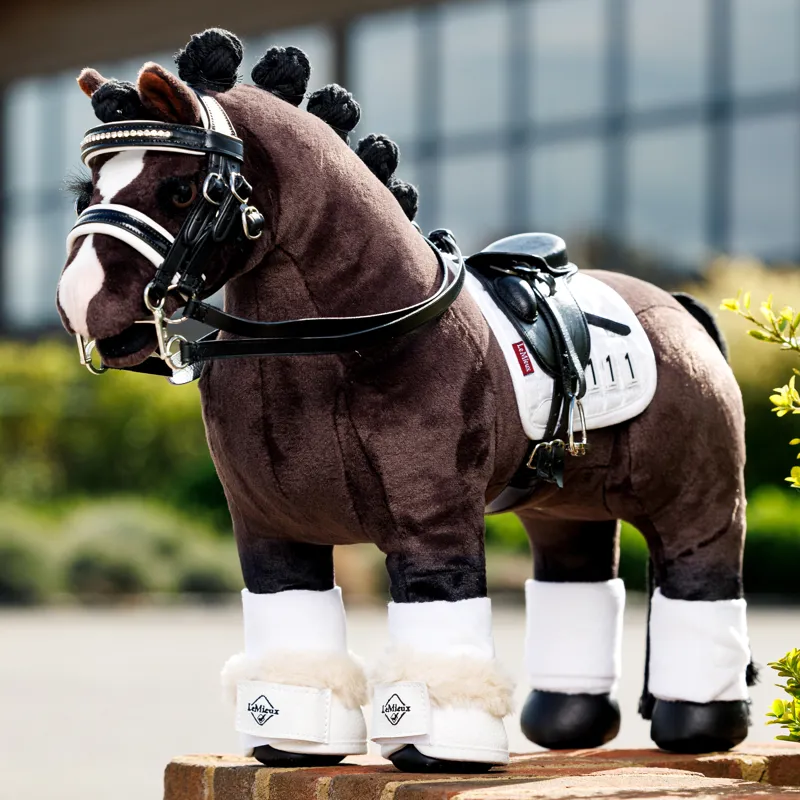 LeMieux Mini Toy Pony Dressage Overreach Boots - White-2