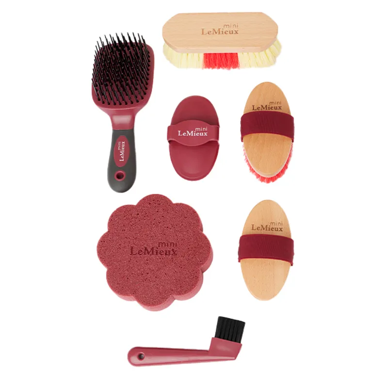 LeMieux Mini Young Rider Grooming Set - Red-2