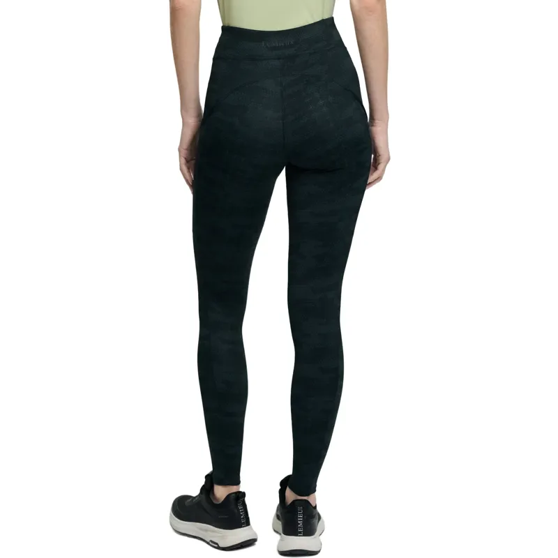 LeMieux Naomi Full Grip Pull On Womens Riding Tights - Camo Black-2