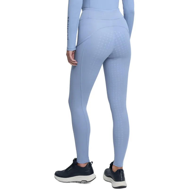 LeMieux Naomi Full Grip Pull On Womens Riding Tights - Powder Blue-1