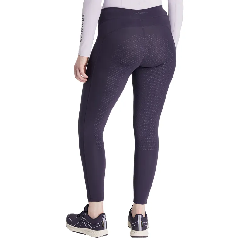 LeMieux Natalie Womens Brushed Pull On Full Grip Riding Tights - Juniper-1