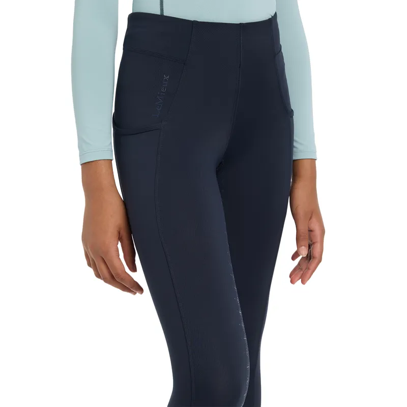 LeMieux Young Rider Orla Full Grip Junior Riding Tights - Navy-3
