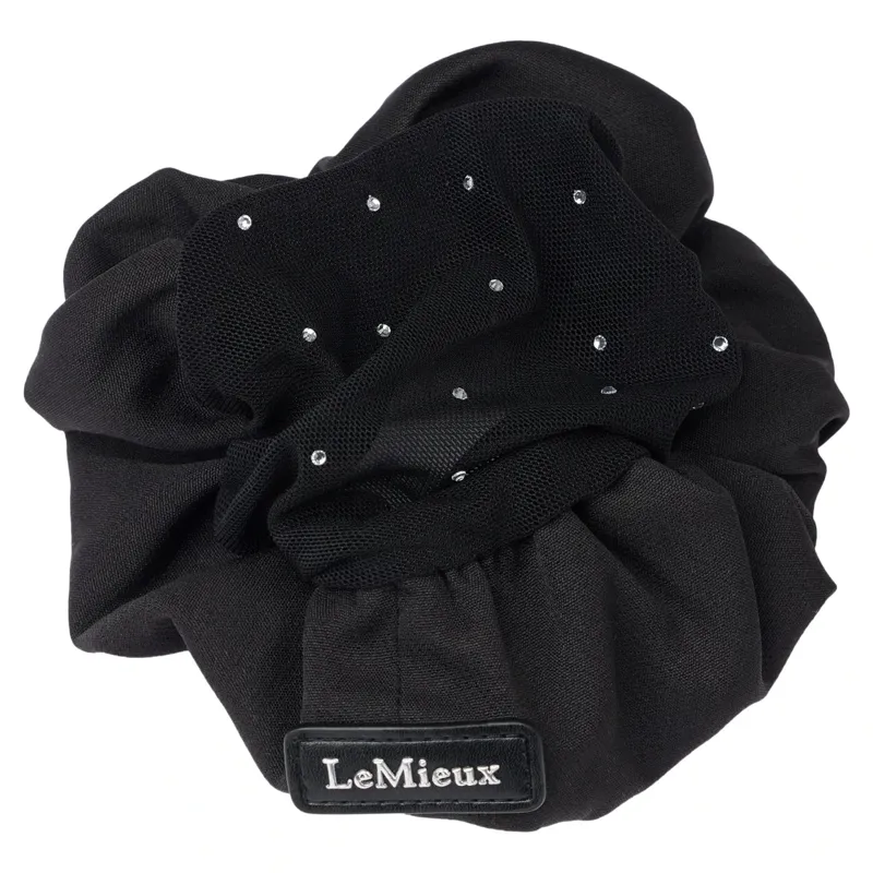 LeMieux Scrunchie with Crystal Hair Net - Black/Black