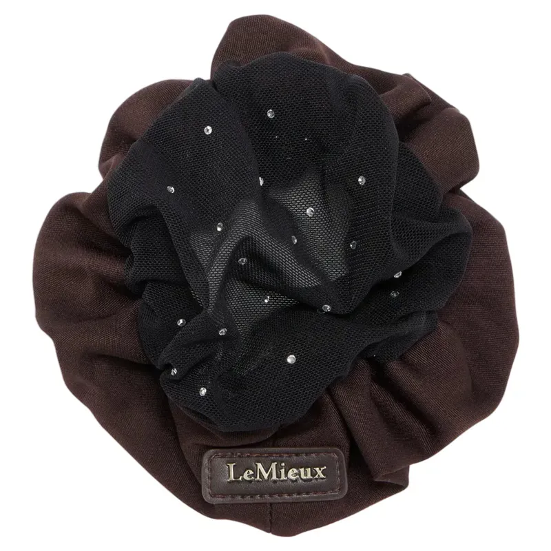 LeMieux Scrunchie with Crystal Hair Net - Brown/Black