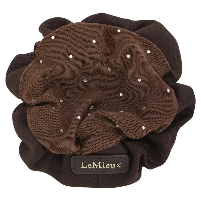 LeMieux Scrunchie with Crystal Hair Net - Brown/Brown