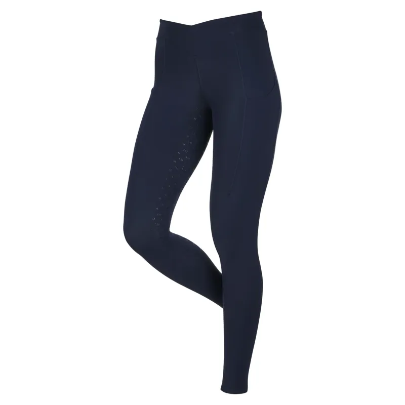 LeMieux Simone Cross Over Half Grip Womens Pull On Breeches - Navy