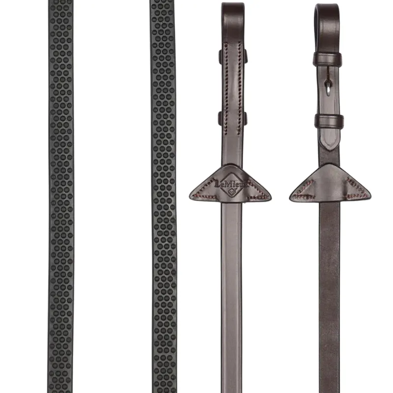LeMieux Soft Rubber Reins - Havana/Silver