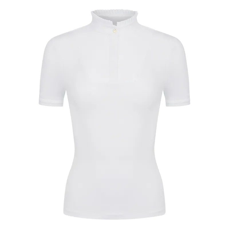 LeMieux Sophia Ladies Short Sleeve Pleated Show Shirt - White-1