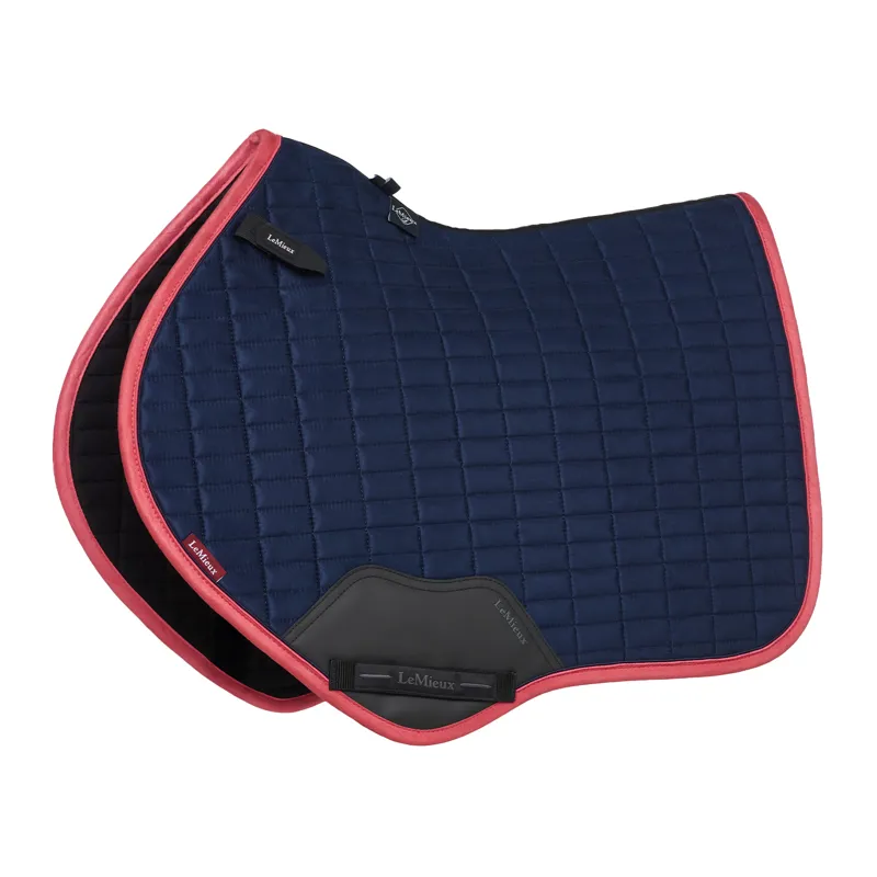LeMieux Suede Close Contact Saddlecloth - Navy/Cranberry