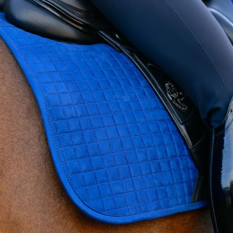 LeMieux Suede Dressage Saddlecloth - Benetton Blue-3