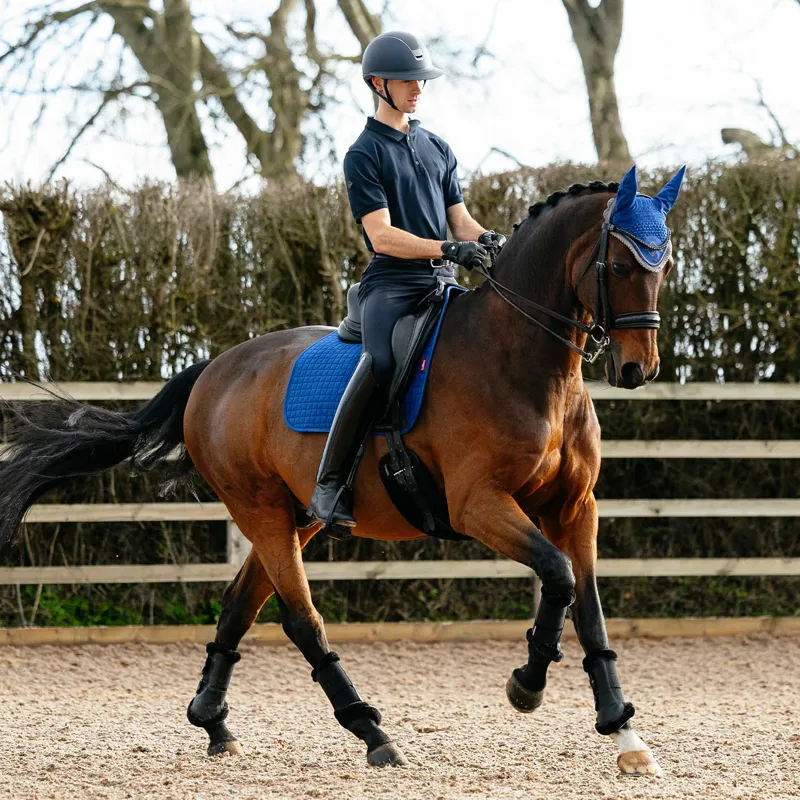 LeMieux Suede Dressage Saddlecloth - Benetton Blue-2