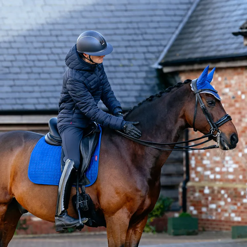 LeMieux Suede Dressage Saddlecloth - Benetton Blue-1