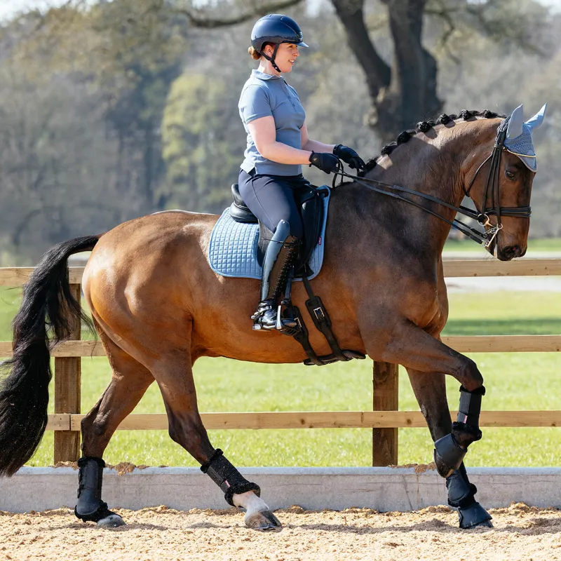 LeMieux Suede Dressage Saddlecloth - Ice Blue-1