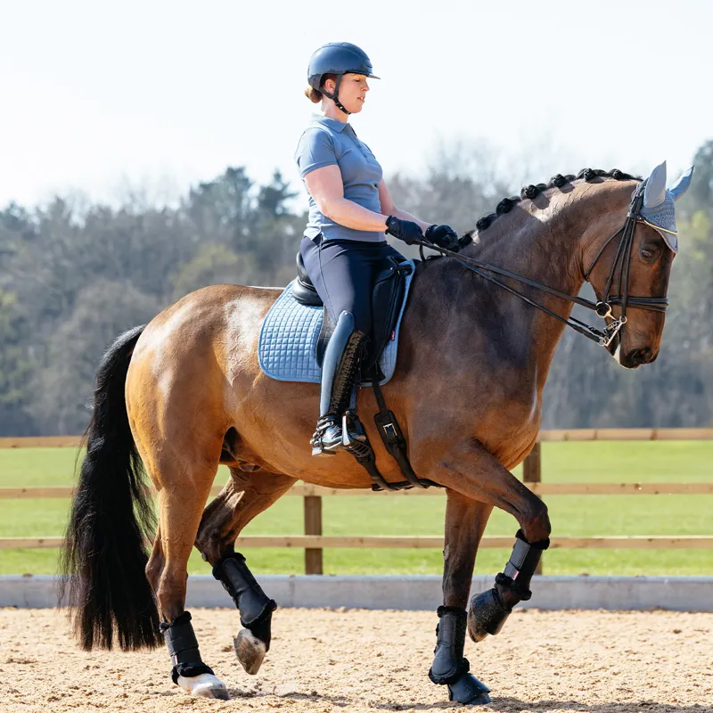 LeMieux Suede Dressage Saddlecloth - Ice Blue-2