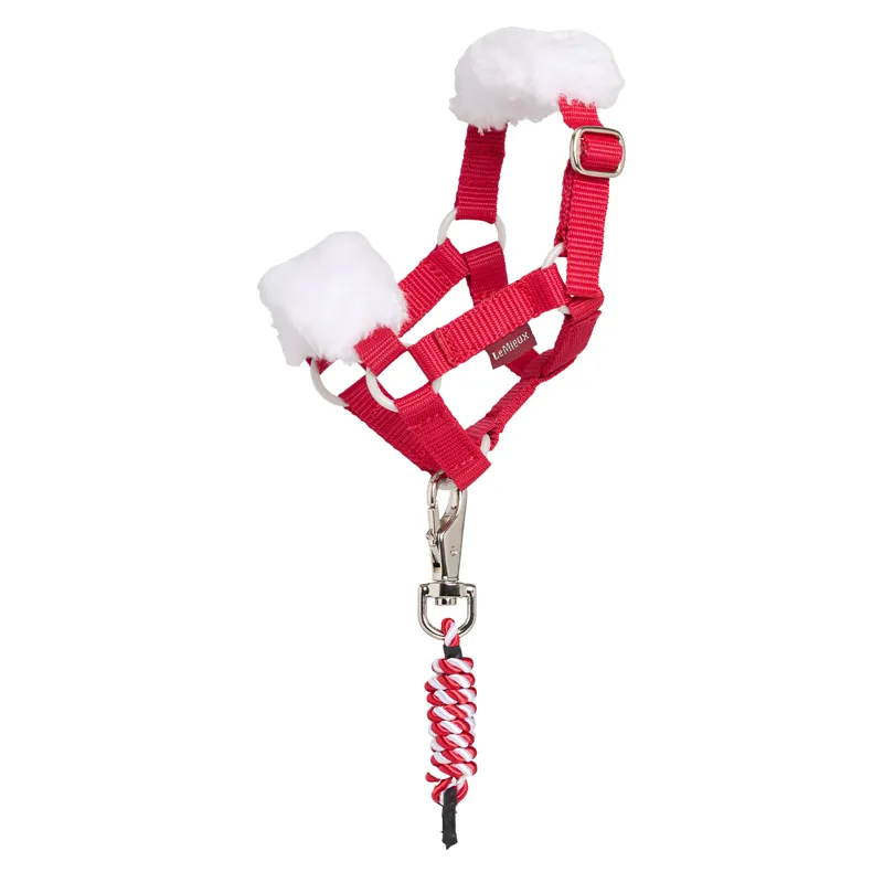 LeMieux Mini Toy Pony Christmas  Headcollar and Lead Rope Set - Red