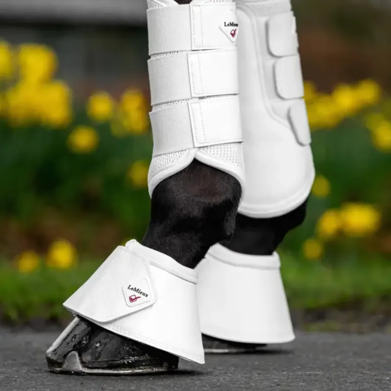 LeMieux WrapAround Leather Overreach Boots - White-1