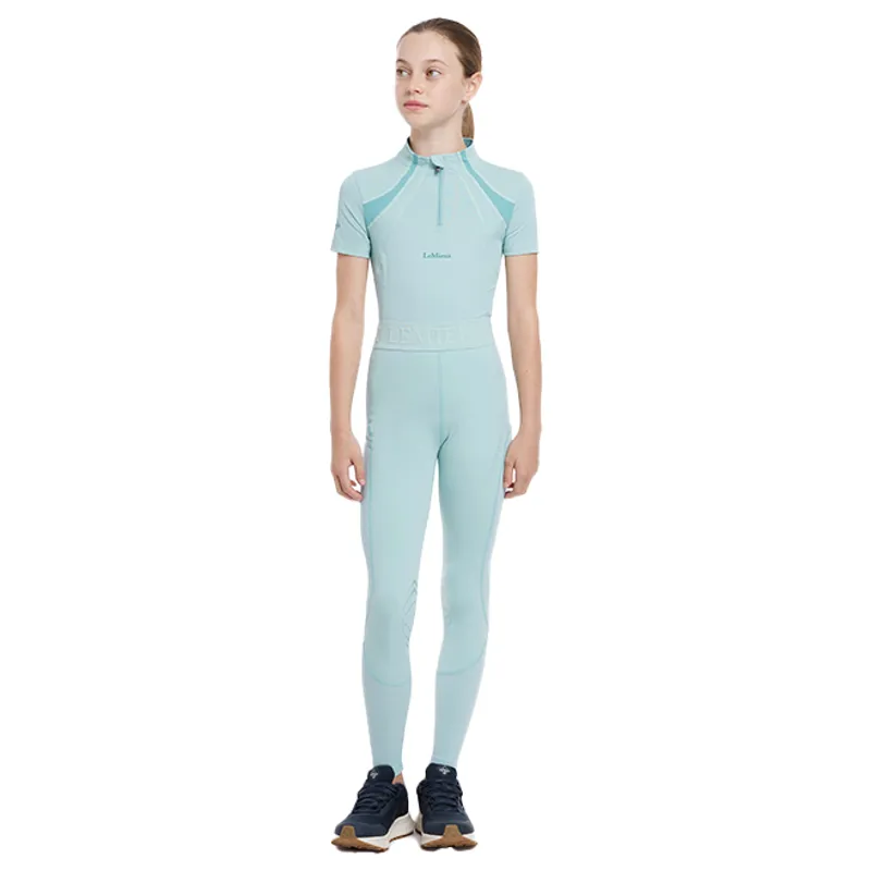 LeMieux Young Rider Lizzie Mesh Knee Grip Junior Riding Tights - Aqua-4