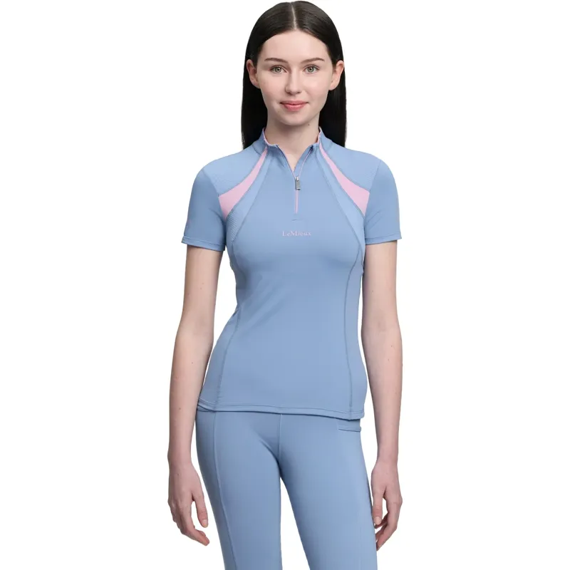 LeMieux Young Rider Mia Mesh Junior Short Sleeve Base Layer - Powder Blue