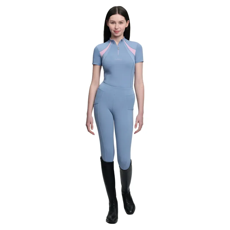 LeMieux Young Rider Mia Mesh Junior Short Sleeve Base Layer - Powder Blue-5