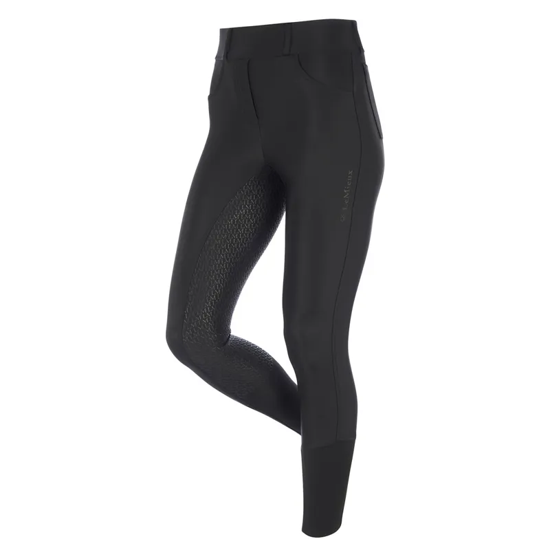 LeMieux Demi Pull On Full Grip Ladies Bregging Riding Tights - Black